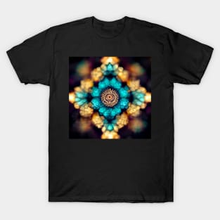 Stained glass Flower Mandala pattern T-Shirt